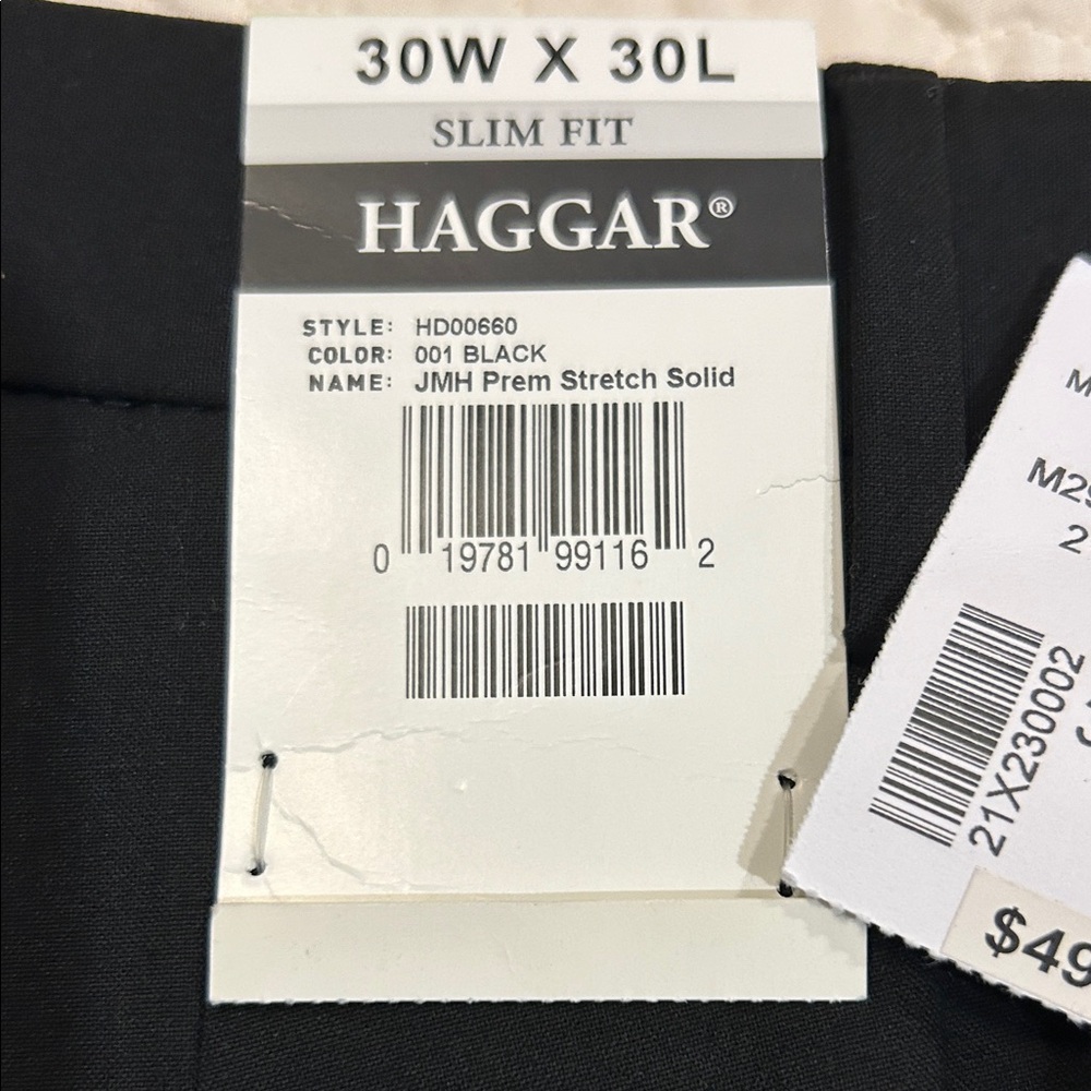 Haggar 30x30 Black Slim Fit Stretch Pants - Picture 2 of 5